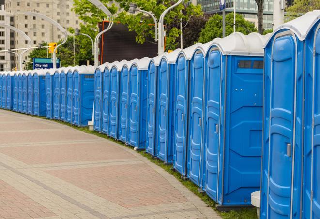 Seasonal porta potty units set up at a Buckeye, Arizona venue